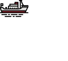 A red and white boat on a white background vector