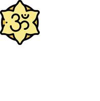 A yellow star with an om symbol on it vector