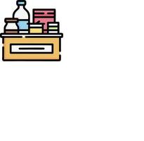 A box with a bottle of water and other items vector