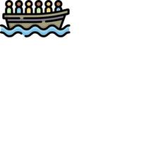 A boat with people on it in the water vector