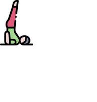 A person doing a handstand on a white background vector