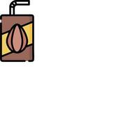 A drink with a straw and a nut inside vector