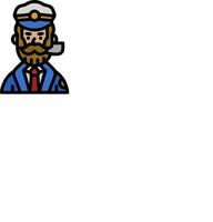 A cartoon character with a beard and hat vector