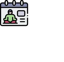 A calendar icon with a person sitting in a chair vector