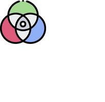 A logo with three circles on it vector