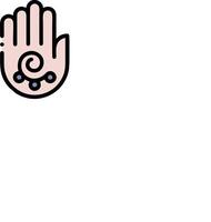 A hand with a circle on it and a circle around it vector