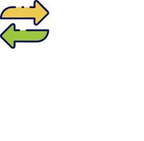 A green and yellow arrow pointing to the right vector