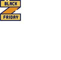 A black friday logo with a blue and yellow stripe vector