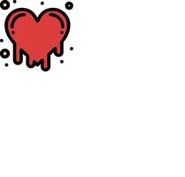 A red heart with a dripping blood on it vector