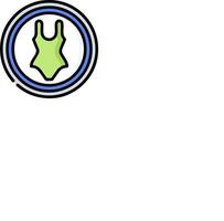 A green swimsuit with a blue circle around it vector