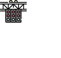 A lighted up sign with a traffic light vector