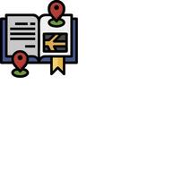 A book with a map and pins on it vector