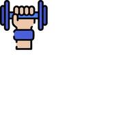 A hand holding a dumbbell icon vector