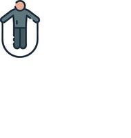 A man is standing on a rope, with a sign that says 'jump' vector