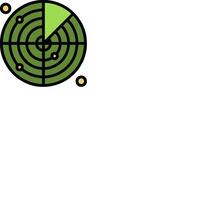 A green and black circular icon with a target vector