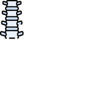 A blue and white illustration of a spine vector