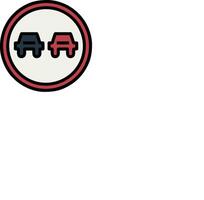 A red and black car in a circle vector