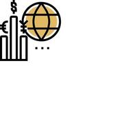 A globe with a dollar sign and a gold coin vector