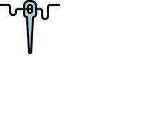 A blue and white drawing of a needle vector