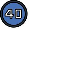A blue and black circle with the number 40 on it vector