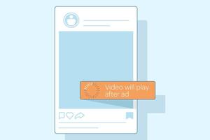 Unskippable Social Media Ads Concept. In-stream short ads that viewers have to watch while watching the . Digital marketing business promotion is running with online broadcasting. vector