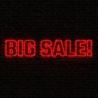 NEON BIG SALE WITH DARK BACKGROUND photo