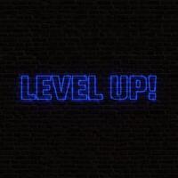 NEON LEVEL UP WITH DARK BACKGROUND photo