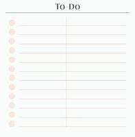 To-Do List Template for Efficient and Organized Task Management vector