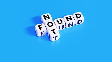 White Not Found - Word On Plastic Blocks - With Blue Background photo