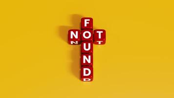 Red Not Found With Orange Background - Word On Plastic Blocks photo