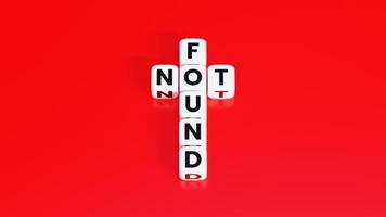 White Not Found - Word On Plastic Blocks - With Red Background photo