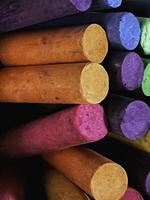 Colorful chalks stacked together,art stationary photo
