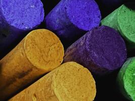 Colorful chalks stacked together,art stationary photo