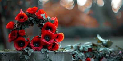 Basic depiction of a war memorial wreath photo