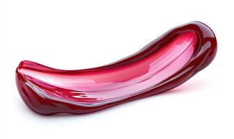 A red blob with a pink stripe on it photo