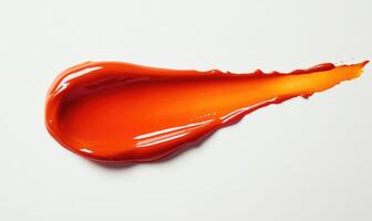 A red liquid dripping down a white surface photo