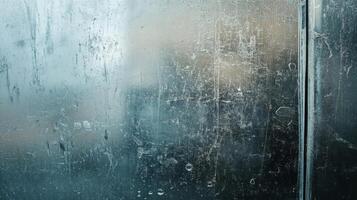 Scratched and Faded Glass Surface with Blurred Background photo