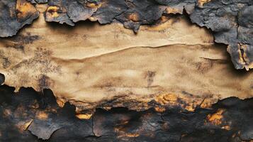 Burned and Charred Paper with Rough Edges photo