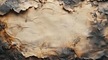Burned and Torn Paper with a Rough Texture photo