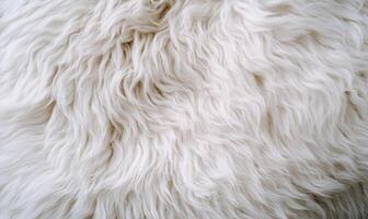 A close up of a white fur texture, possibly from a sheep photo