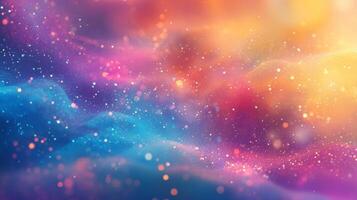 Abstract background with colorful glittery and bokeh effects photo