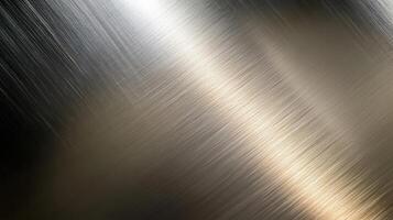 Brushed Metal Surface with Diagonal Lines and Light Reflection photo