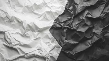Crumpled White and Black Paper Texture photo