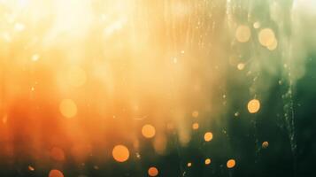 Abstract Bokeh Background with Golden and Green Hues photo