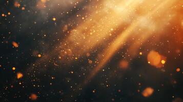 Abstract Background with Golden Sparkle and Light Rays photo