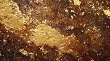 Abstract Texture of Gold Leaf and Brown Surface photo