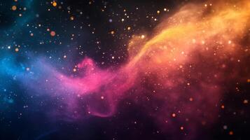 Abstract Cosmic Nebula with Glowing Dust and Stars photo