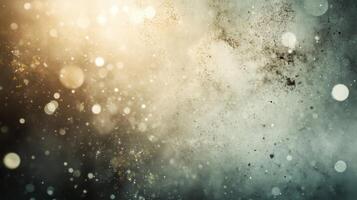 Abstract Background with Golden Glitter and Bokeh Lights photo