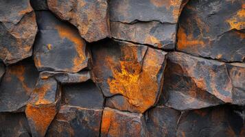 Close-up of a Rugged, Cracked, and Weathered Rock Formation photo