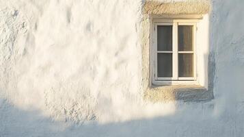 A Single Window in a White-Washed Wall photo